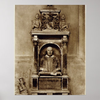 Poster Buste de William Shakespeare (1564-1616) et inscri
