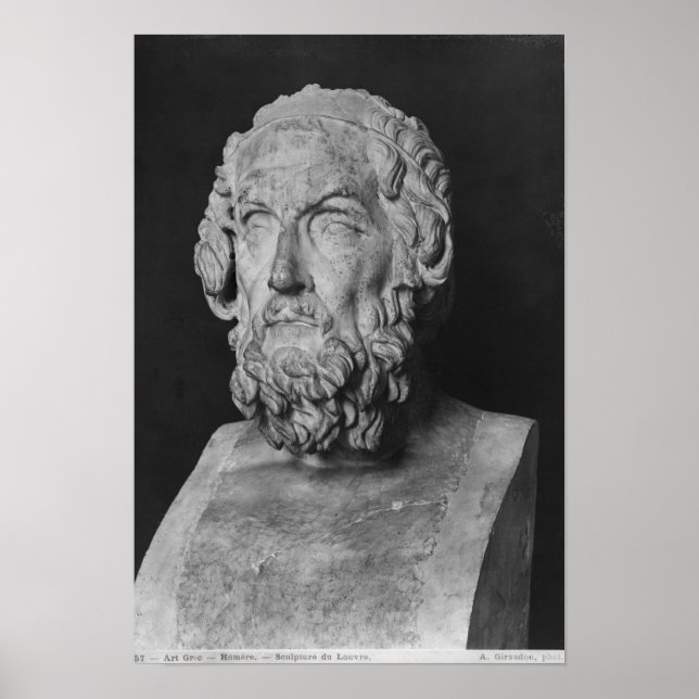 Poster Buste d'Homer, période hellénistique (Devant)