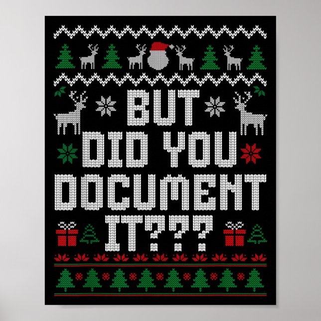 Poster But Did You Doent It Funny Office Christmas Ugly S (Devant)