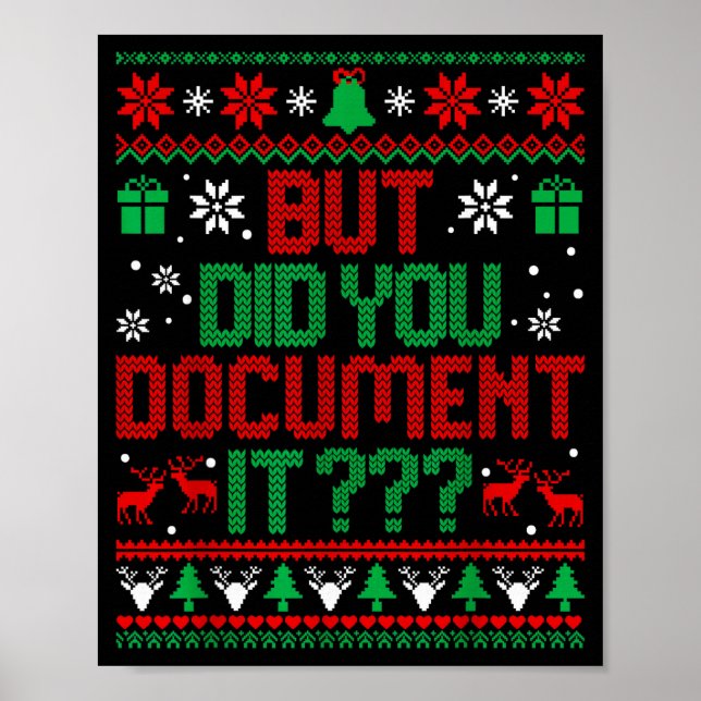 Poster But Did You Doent It Funny Office Christmas Ugly S (Devant)