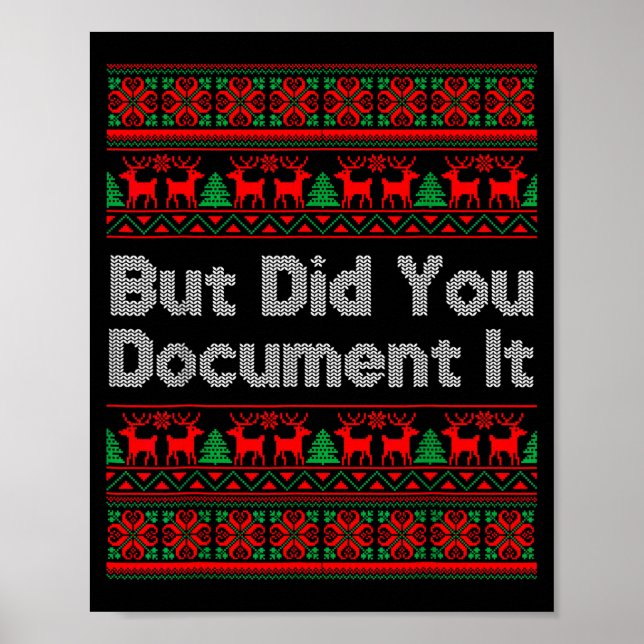 Poster But Did You Doent It Funny Office Christmas Ugly S (Devant)