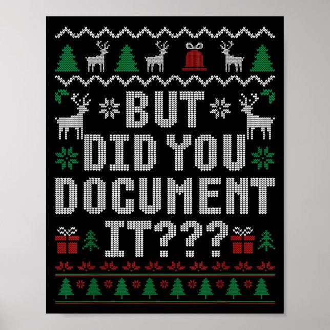 Poster But Did You Doent It Funny Office Christmas Ugly S (Devant)