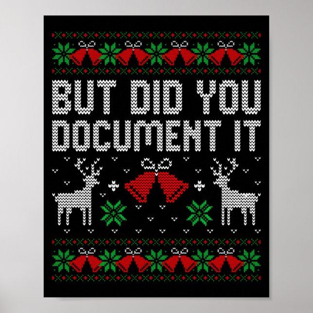 Poster But Did You Doent It Funny Office Christmas Ugly S (Devant)