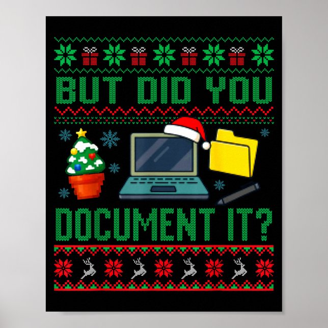 Poster But Did You Doent It Funny Office Christmas Ugly S (Devant)