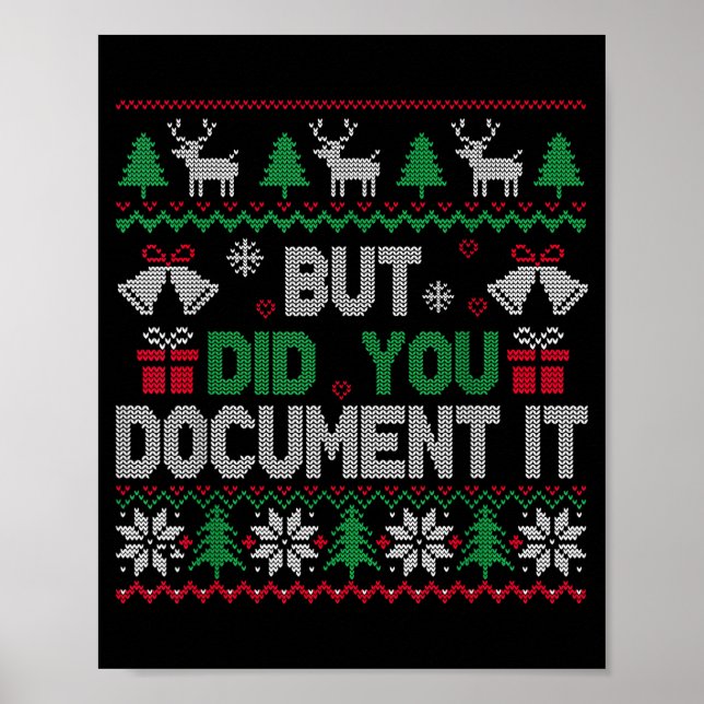 Poster But Did You Doent It Funny Office Christmas Ugly S (Devant)