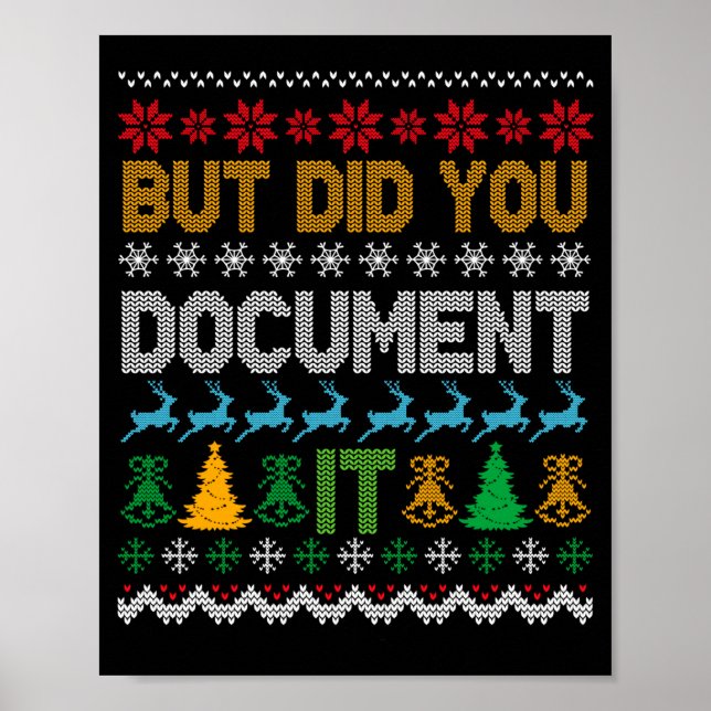 Poster But Did You Doent It Ugly Funny Christmas Sweater  (Devant)