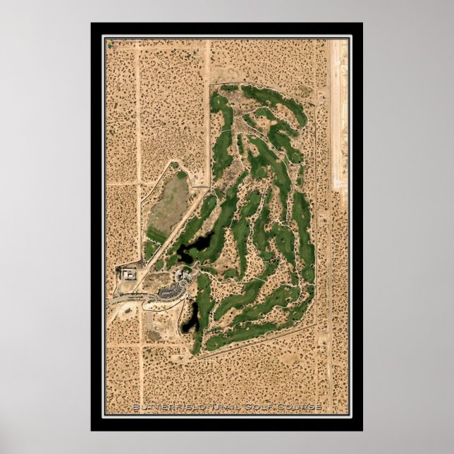 Poster Butterfield Trail Golf Course Texas Satellite Map (Devant)