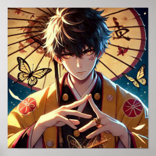 Poster Butterfly Curse : Flame-Eyed Warrior Anime