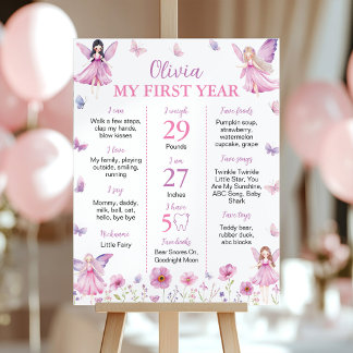 Poster Butterfly Fairy Floral Garden Birthday Milestone