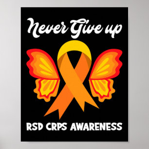 Poster Butterfly Hope Fighter Orange Ribbon Rsd Crps Awar