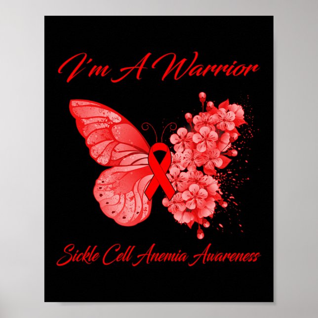 Poster Butterfly I'm A Warrior Sickle Cell Anemia (Devant)