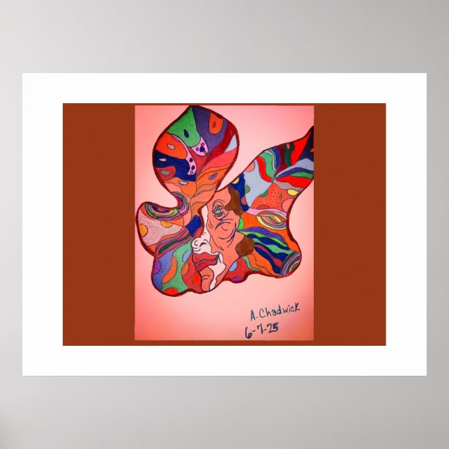 Poster Butterfly Leaf Portrait (Devant)