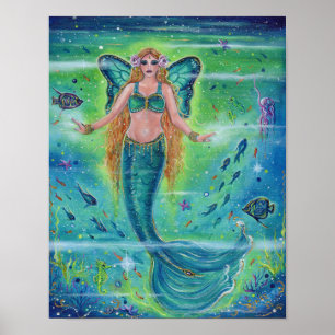 Poster Butterfly Mermaid en paix intérieure par Renee Lav