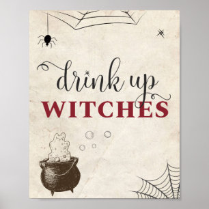 Poster Buvez Les Sorcières Halloween Nourriture Pour Adul