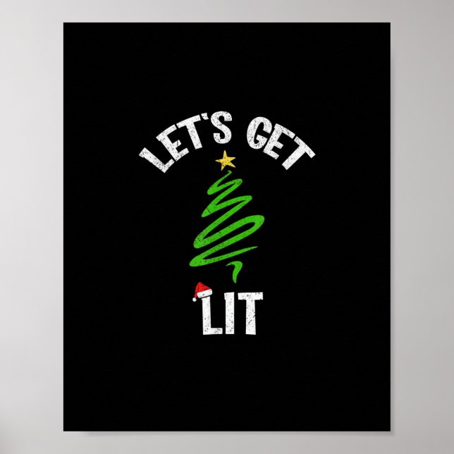 Poster Buvons Lit Boire Drôle Noël (Devant)