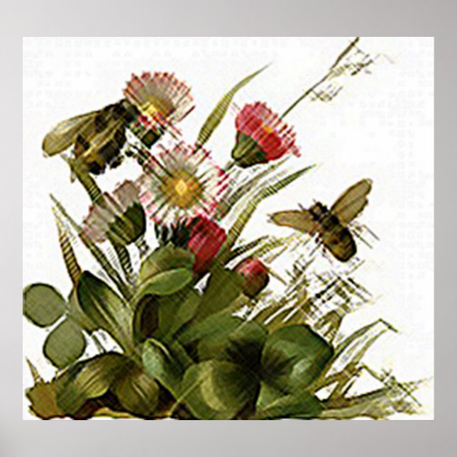 Poster Buzz Buzz & Floral (Devant)