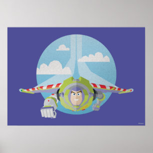 Poster Buzz Flying Lightyear désespéré Retro Graphic