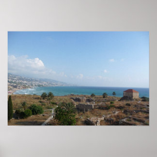 Poster Byblos Lebanon, Vue sur l'océan