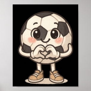 Poster Byll de foot avec des mains de coeur d'amour migno