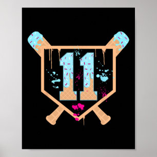 Poster Bysebyll 11 Year Old Ice Cream Drip 11e Anniversai