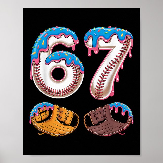 Poster Bysebyll 67 - Glace qui coule 67 Mème Drôle Joueur (Devant)