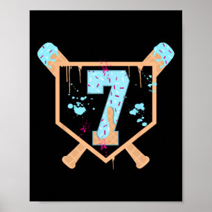 Poster Bysebyll 7 ans Crème Glacée Drip 7e Anniversaire G