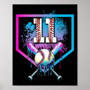 Poster Bysebyll Drip 11e anniversaire Home Plate Garçon J