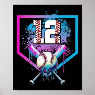 Poster Bysebyll Drip 12e anniversaire Home Plate Garçon J