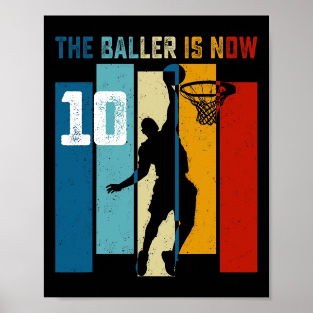 Poster Bysketbyll Theme Party 10th Birthday This Byller I (Devant)