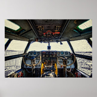 Poster C-46 Poste de pilotage