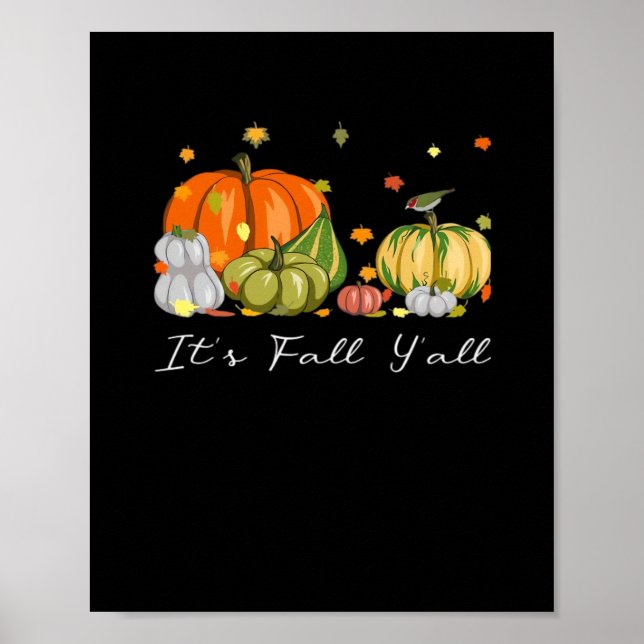 Poster C’est automne Y’all Halloween Citrouille L’automne (Devant)