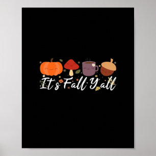 Poster C’est automne Y’all mignon Café Citrouille automne