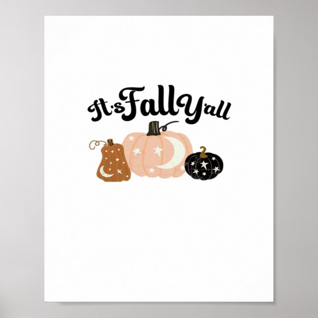 Poster C’est l’automne Y’all avec des lunes Belle Hallowe (Devant)