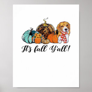 Poster C’est l’automne Y’all Beagle mignon Amoureux des c