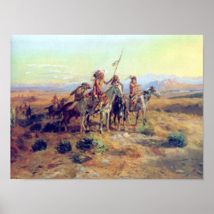 Poster C M Russell Les Scouts Beaux Art Imprimer
