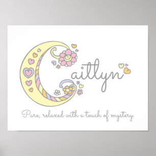 Poster C monogramme art Caitlyn filles nom signifiant aff