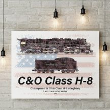 C&O Classe H-8 Locomotive Allegheny - Drapeau amér