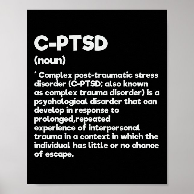 Poster C-ptsd Définition Sensibilisation au stress Posttr (Devant)