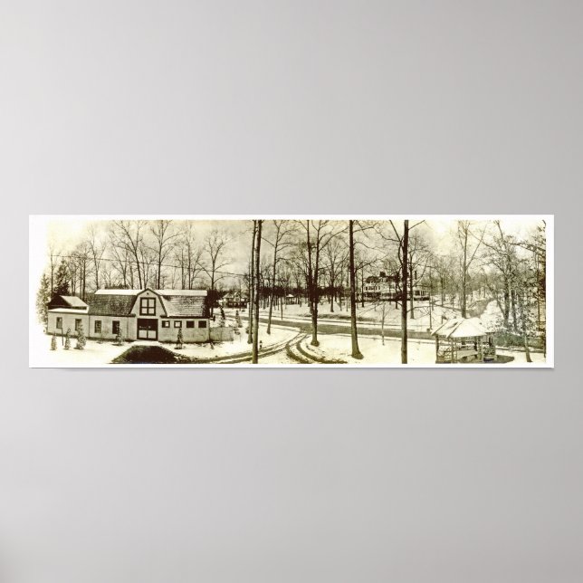 Poster Ca. 1900 Highland Short Hills NJ Panorama (Devant)