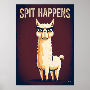Poster Ça arrive – Drôle d'art de personnage de lama de d