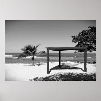 Poster Cabana by the Beach - Labedee Haiti 2012 BW 3534