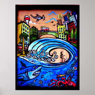 Poster cabane de surf