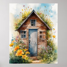 Cabane extérieure Aquarelle 3