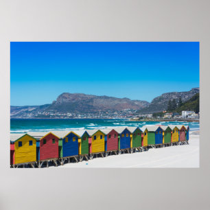 Poster Cabanes de plage à Muizenberg, Cap