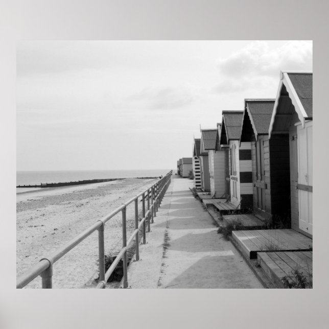 Poster "Cabanes de plage traditionnelles en bois" (Devant)