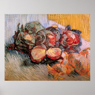 Poster Cabbages rouges et oignons par Vincent van Gogh