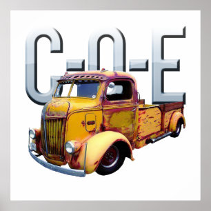 Poster Cabine antique patinée au-dessus de camion de