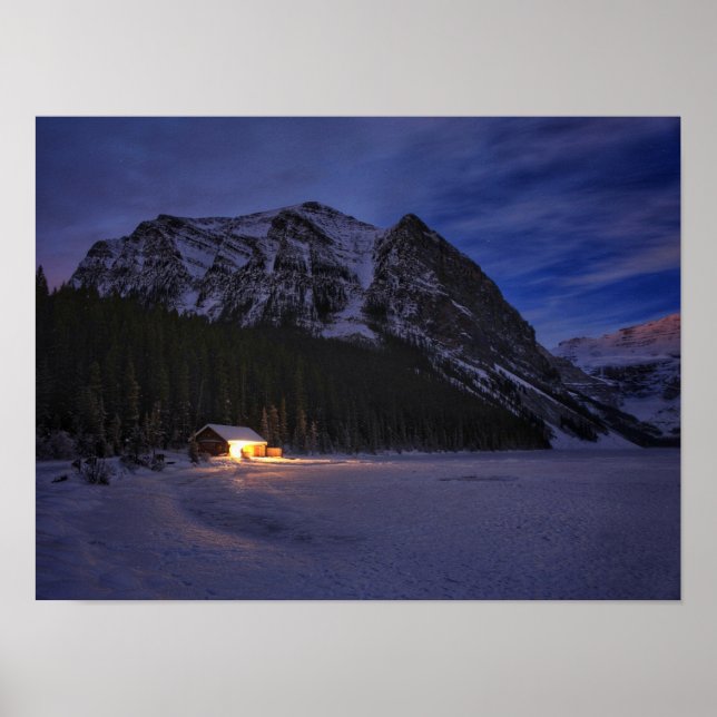Poster Cabine d'hiver dans les bois (Devant)