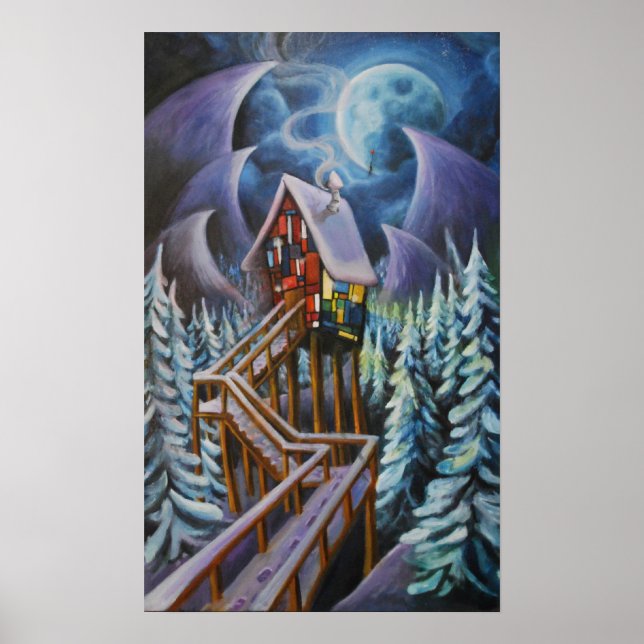 Poster Cabine en verre tendu (Devant)