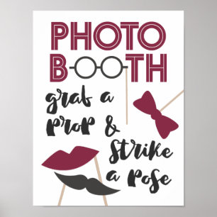 Poster Cabine Photo Charmante avec Accessoires